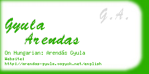 gyula arendas business card